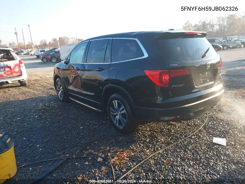 2018 Honda Pilot Ex-L VIN: 5FNYF6H59JB062326 Lot: 40662881