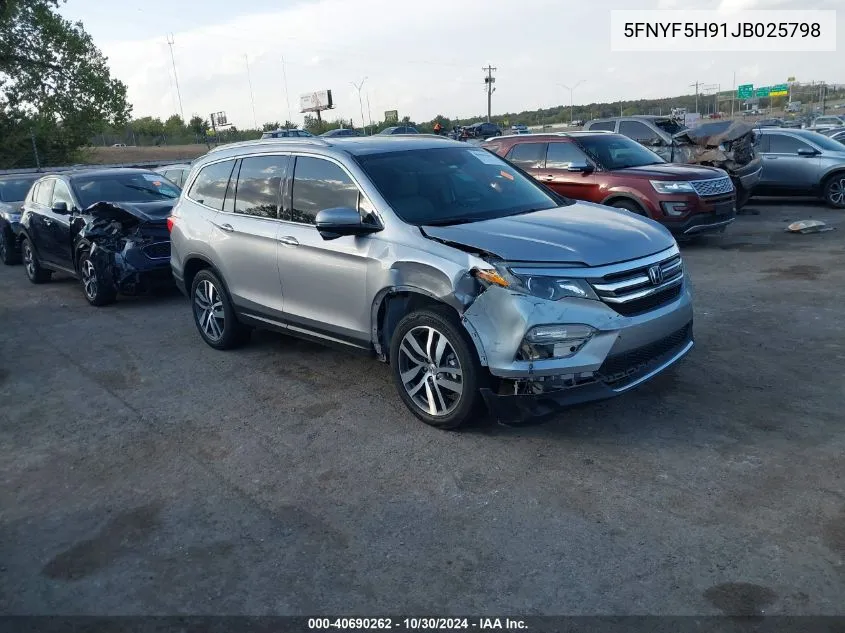 2018 Honda Pilot Touring VIN: 5FNYF5H91JB025798 Lot: 40690262