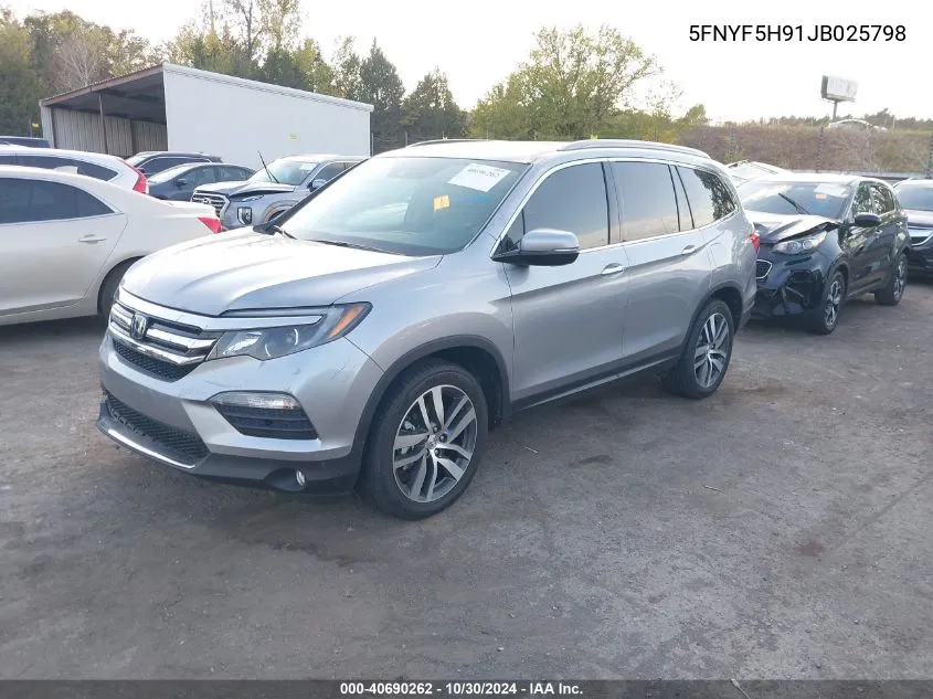 2018 Honda Pilot Touring VIN: 5FNYF5H91JB025798 Lot: 40690262