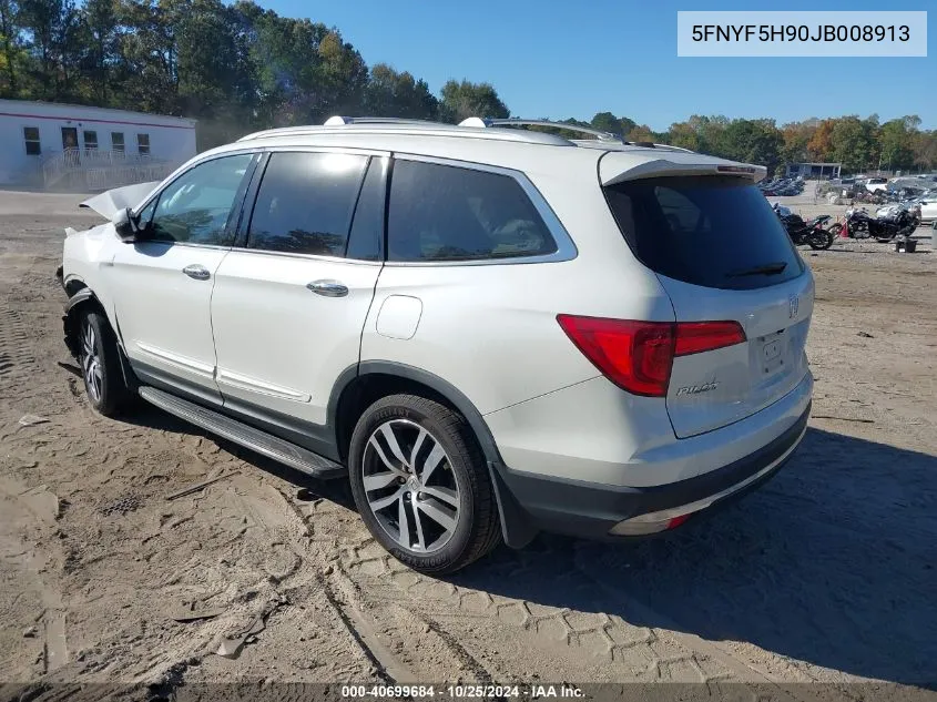 2018 Honda Pilot Touring VIN: 5FNYF5H90JB008913 Lot: 40699684