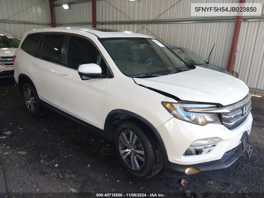 2018 Honda Pilot Ex-L VIN: 5FNYF5H54JB023850 Lot: 40715550