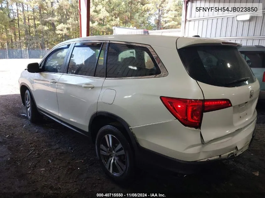 2018 Honda Pilot Ex-L VIN: 5FNYF5H54JB023850 Lot: 40715550