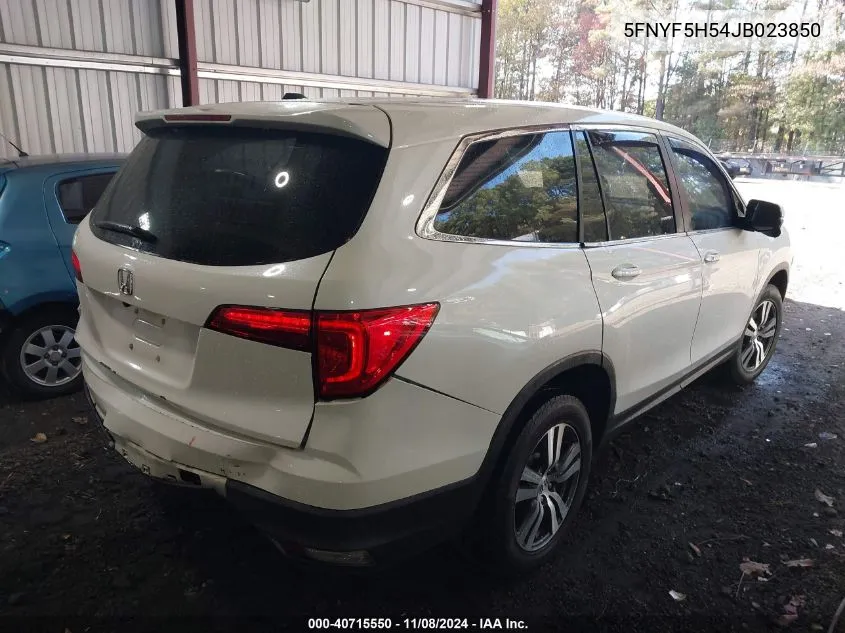 2018 Honda Pilot Ex-L VIN: 5FNYF5H54JB023850 Lot: 40715550