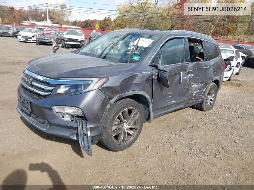 2018 Honda Pilot Touring VIN: 5FNYF6H91JB026214 Lot: 40716407