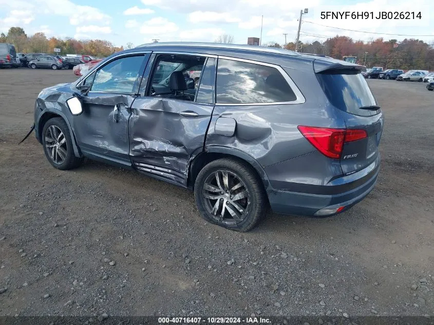 2018 Honda Pilot Touring VIN: 5FNYF6H91JB026214 Lot: 40716407