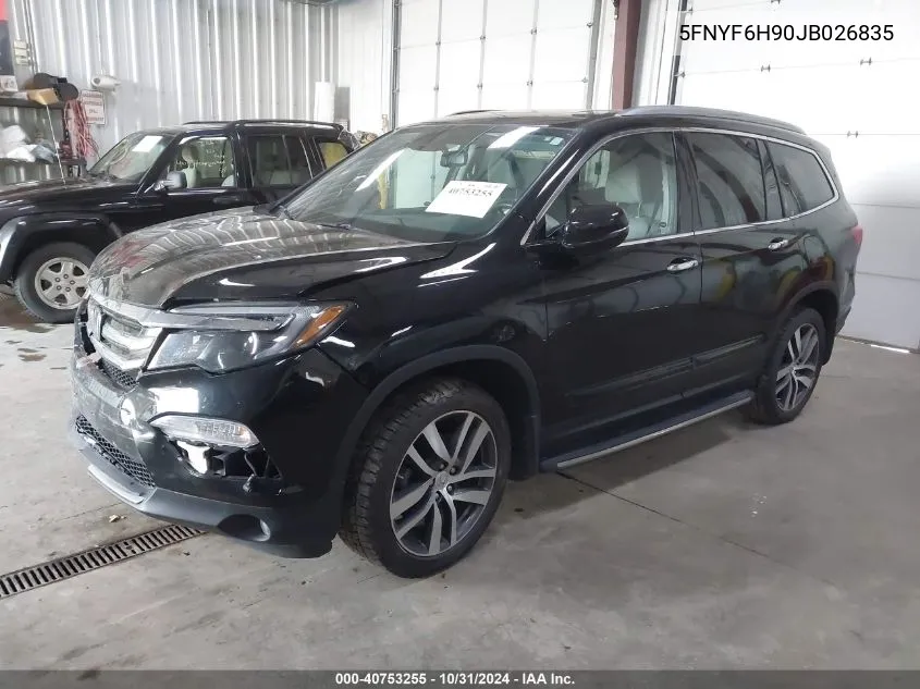 2018 Honda Pilot Touring VIN: 5FNYF6H90JB026835 Lot: 40753255