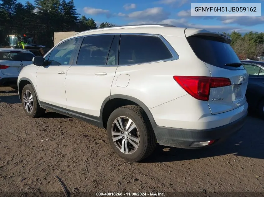 2018 Honda Pilot Ex-L VIN: 5FNYF6H51JB059162 Lot: 40818268