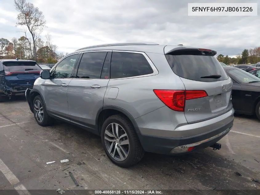 2018 Honda Pilot Touring VIN: 5FNYF6H97JB061226 Lot: 40858128