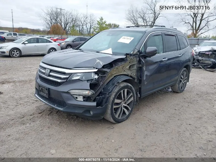 2018 Honda Pilot Touring VIN: 5FNYF6H91JB037116 Lot: 40875078