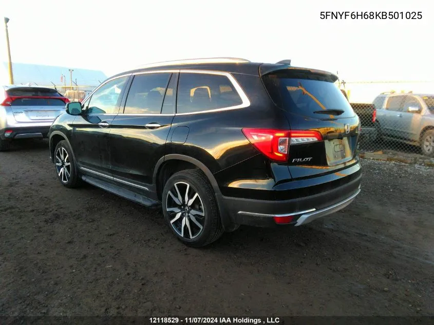 2019 Honda Pilot VIN: 5FNYF6H68KB501025 Lot: 12118529