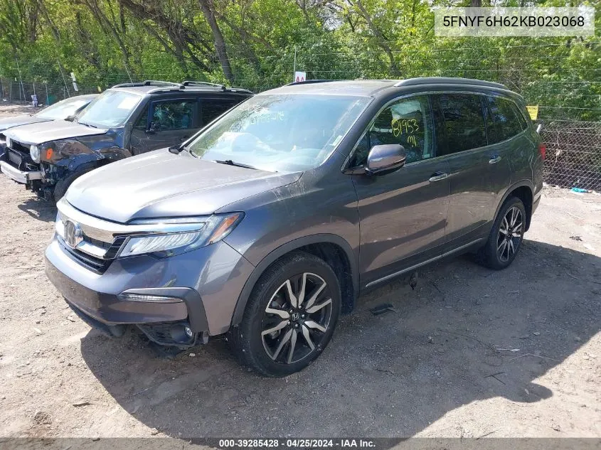 2019 Honda Pilot Touring VIN: 5FNYF6H62KB023068 Lot: 39285428