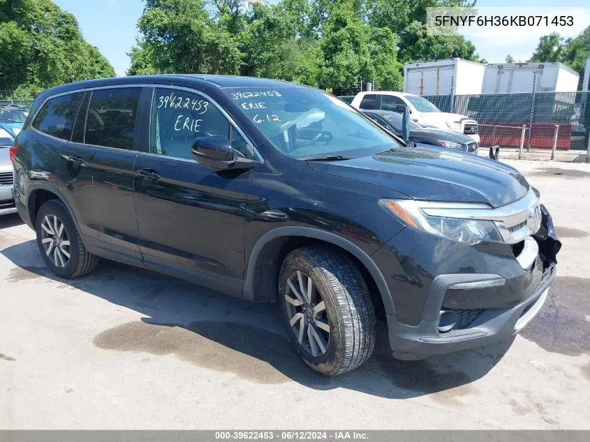 2019 Honda Pilot Ex VIN: 5FNYF6H36KB071453 Lot: 39622453