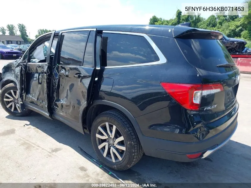 2019 Honda Pilot Ex VIN: 5FNYF6H36KB071453 Lot: 39622453