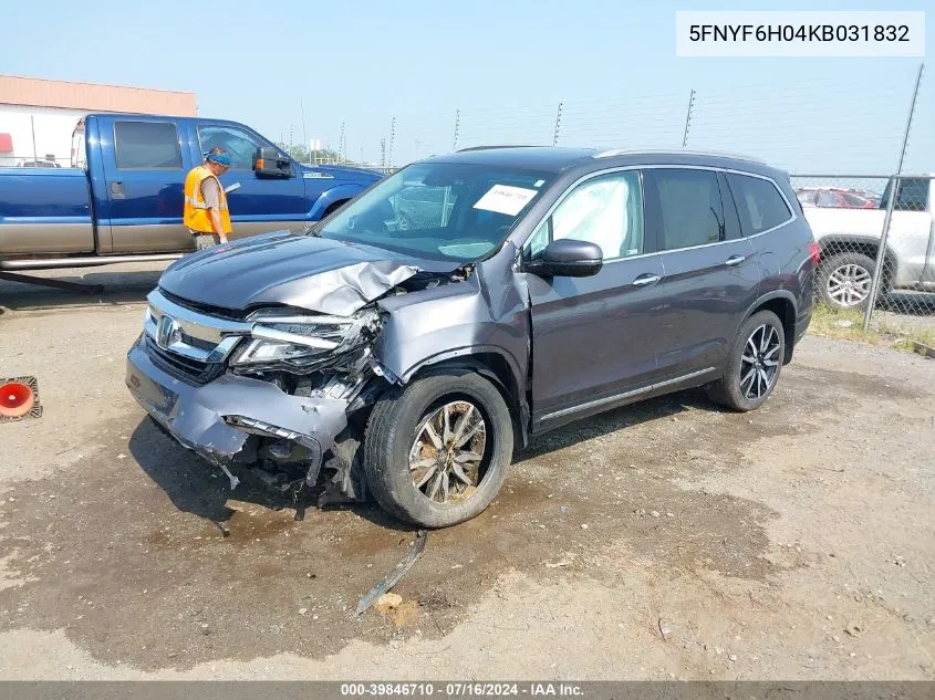 5FNYF6H04KB031832 2019 Honda Pilot Elite