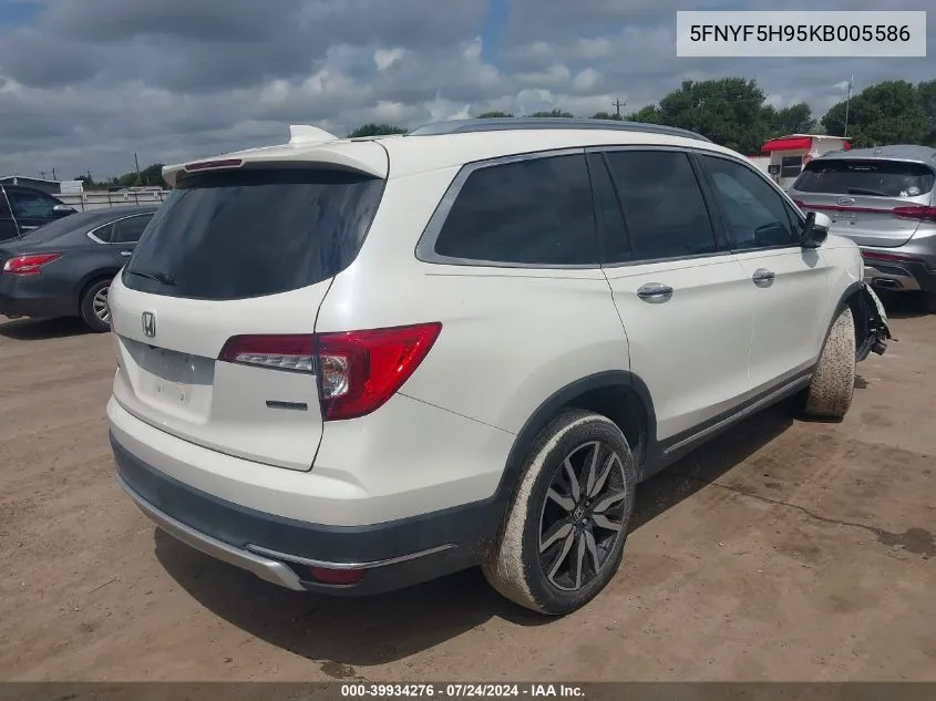 2019 Honda Pilot Touring VIN: 5FNYF5H95KB005586 Lot: 39934276