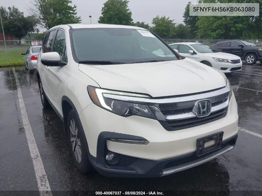 2019 Honda Pilot Ex-L VIN: 5FNYF6H56KB063080 Lot: 40067037