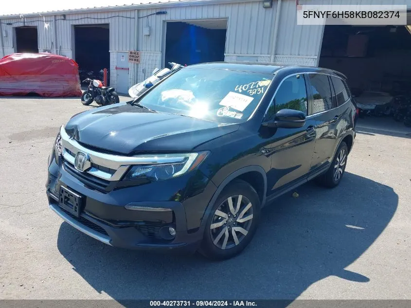 5FNYF6H58KB082374 2019 Honda Pilot Ex-L