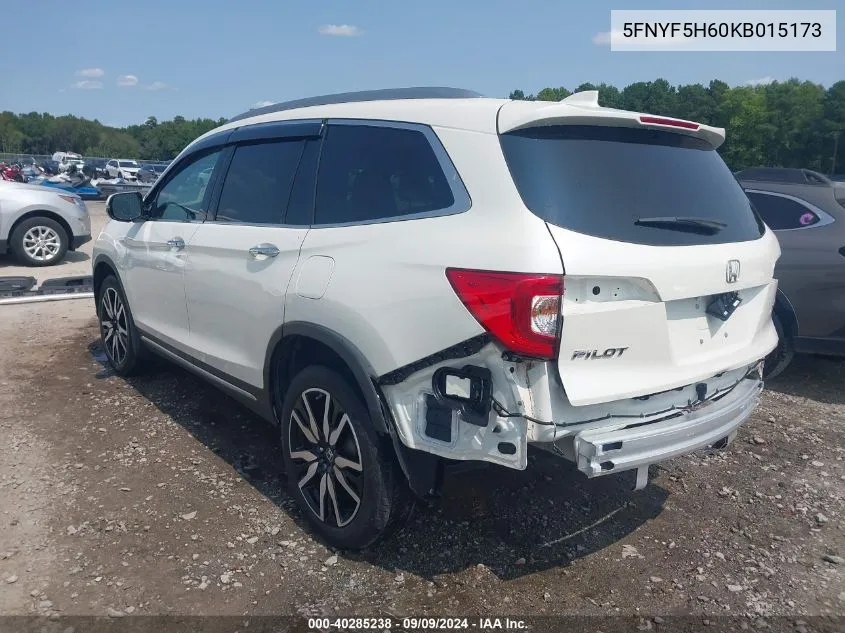 5FNYF5H60KB015173 2019 Honda Pilot Touring