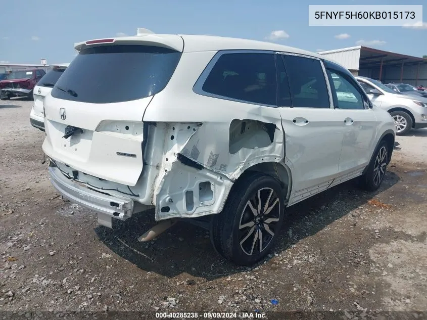 5FNYF5H60KB015173 2019 Honda Pilot Touring