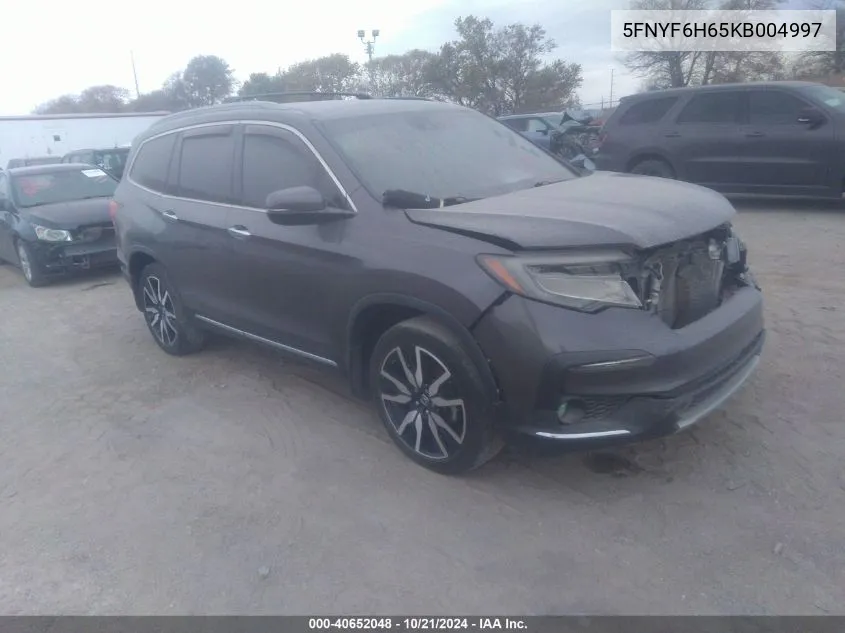 2019 Honda Pilot Touring VIN: 5FNYF6H65KB004997 Lot: 40652048