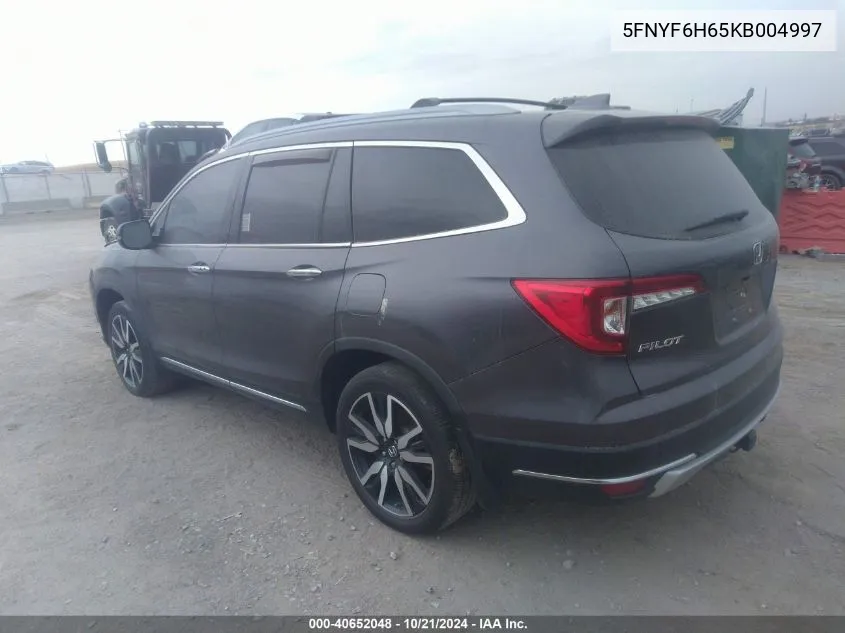 2019 Honda Pilot Touring VIN: 5FNYF6H65KB004997 Lot: 40652048