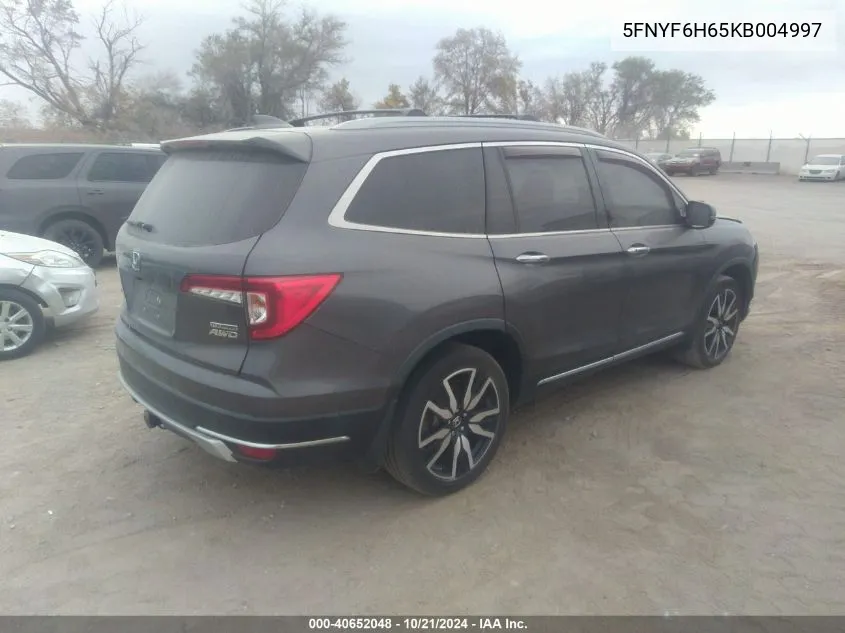 2019 Honda Pilot Touring VIN: 5FNYF6H65KB004997 Lot: 40652048