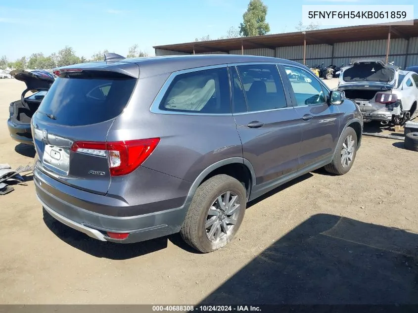 5FNYF6H54KB061859 2019 Honda Pilot Exl