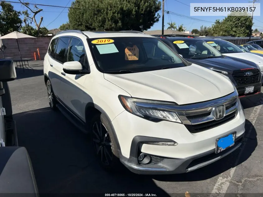 2019 Honda Pilot Touring VIN: 5FNYF5H61KB039157 Lot: 40718065