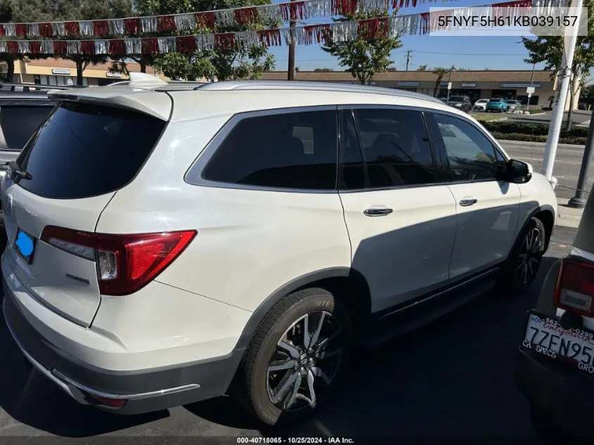 2019 Honda Pilot Touring VIN: 5FNYF5H61KB039157 Lot: 40718065