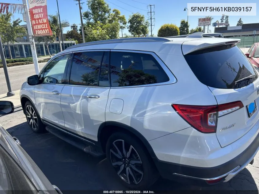 2019 Honda Pilot Touring VIN: 5FNYF5H61KB039157 Lot: 40718065