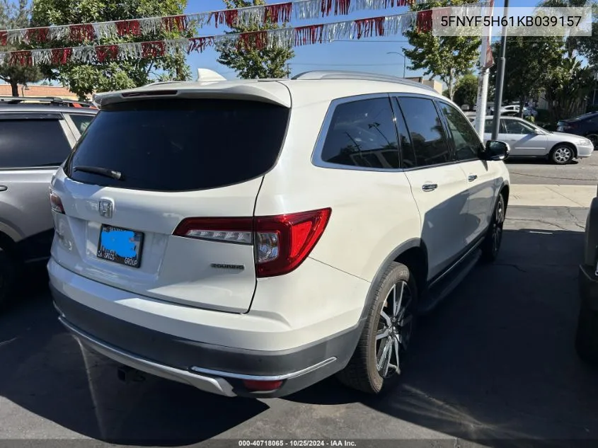 2019 Honda Pilot Touring VIN: 5FNYF5H61KB039157 Lot: 40718065