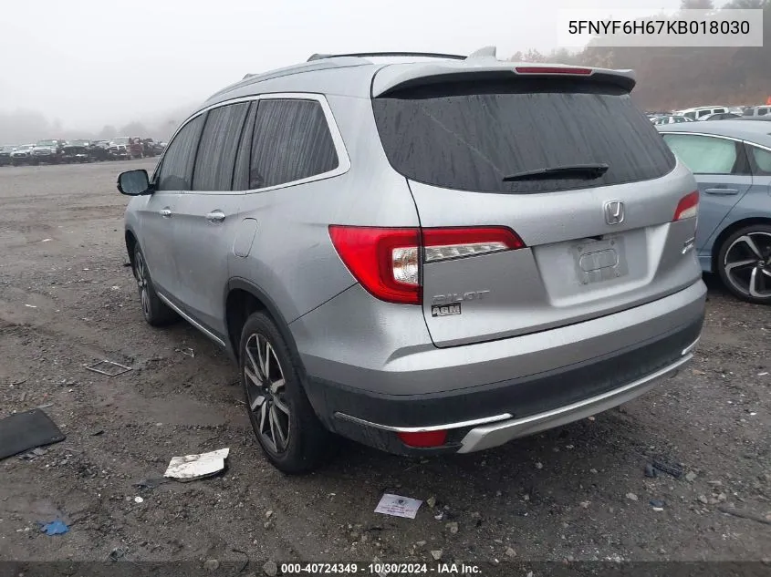 2019 Honda Pilot Touring VIN: 5FNYF6H67KB018030 Lot: 40724349