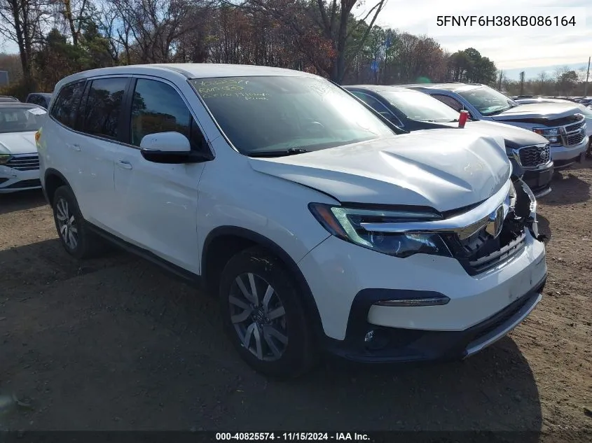 2019 Honda Pilot Ex VIN: 5FNYF6H38KB086164 Lot: 40825574