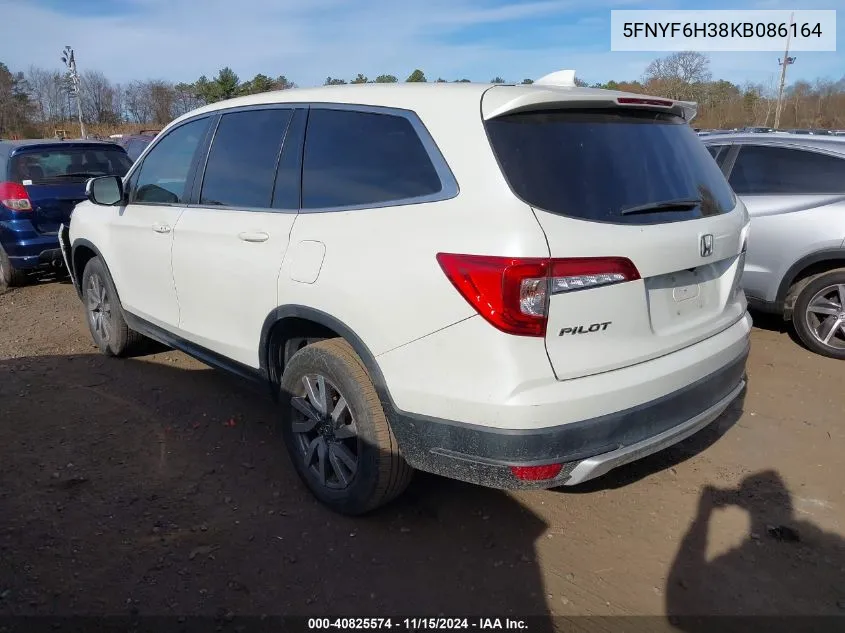 2019 Honda Pilot Ex VIN: 5FNYF6H38KB086164 Lot: 40825574