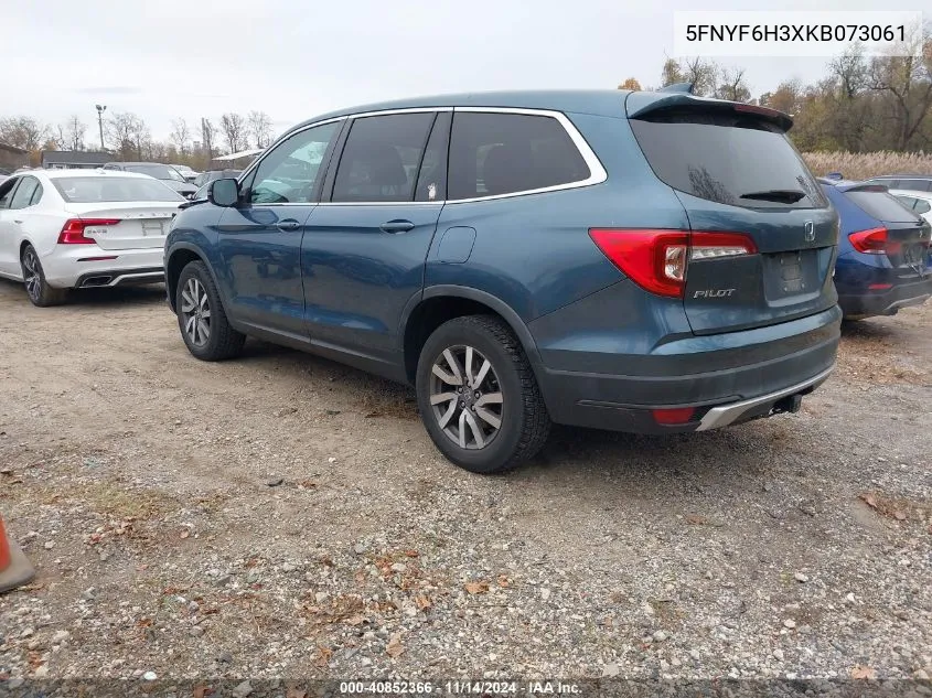 2019 Honda Pilot Ex VIN: 5FNYF6H3XKB073061 Lot: 40852366