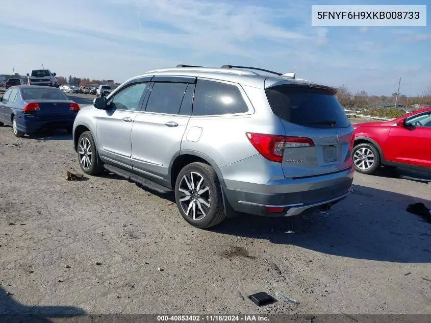 2019 Honda Pilot Touring VIN: 5FNYF6H9XKB008733 Lot: 40853402