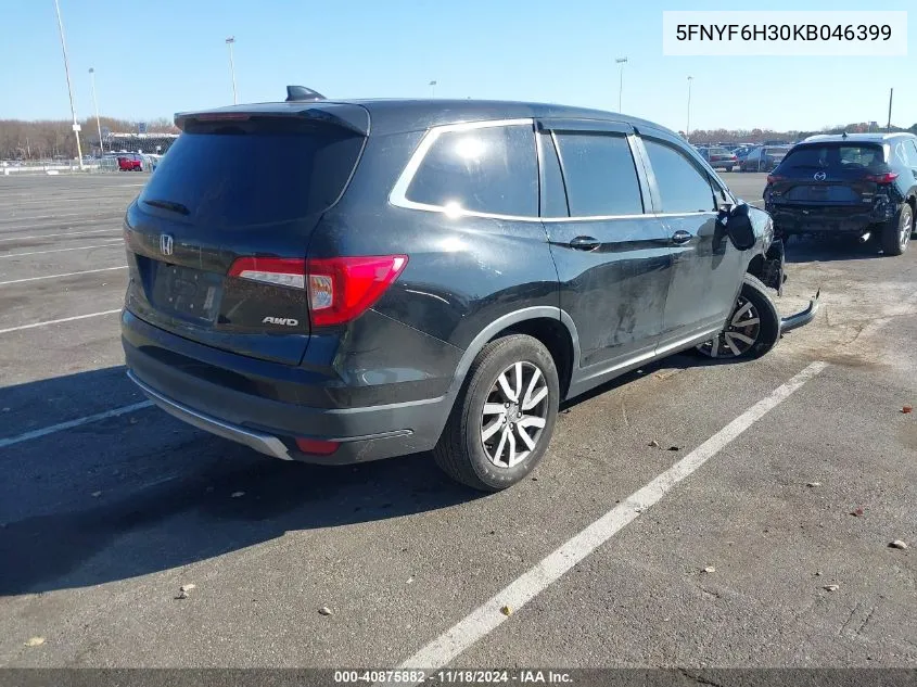 2019 Honda Pilot Ex VIN: 5FNYF6H30KB046399 Lot: 40875882