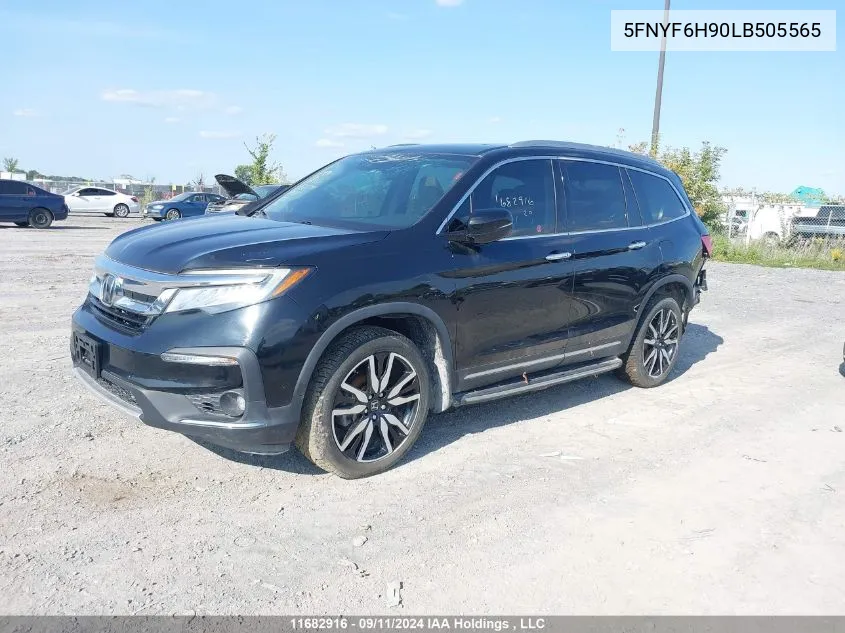 2020 Honda Pilot Touring VIN: 5FNYF6H90LB505565 Lot: 11682916