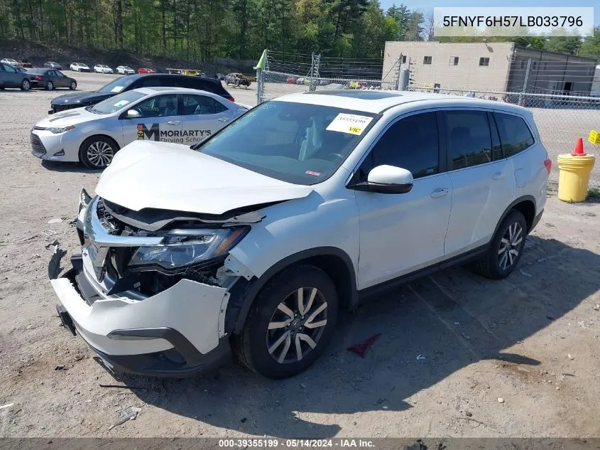 2020 Honda Pilot Awd Ex-L VIN: 5FNYF6H57LB033796 Lot: 39355199