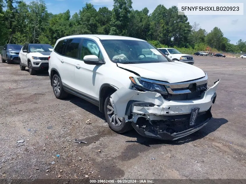 2020 Honda Pilot 2Wd Ex VIN: 5FNYF5H3XLB020923 Lot: 39652495