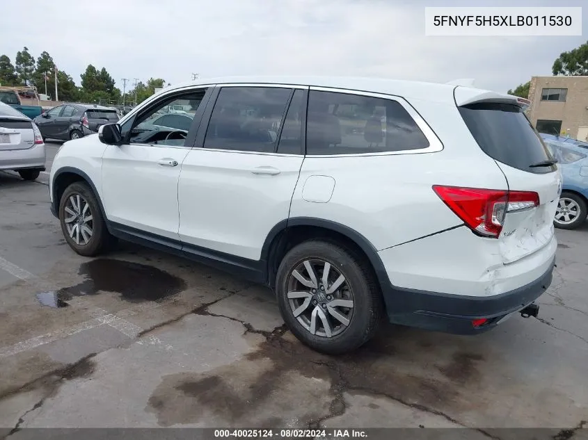 2020 Honda Pilot 2Wd Ex-L VIN: 5FNYF5H5XLB011530 Lot: 40025124