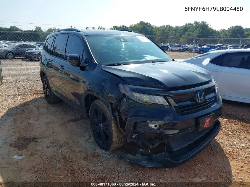 2020 Honda Pilot Awd Black Edition VIN: 5FNYF6H79LB004480 Lot: 40171869