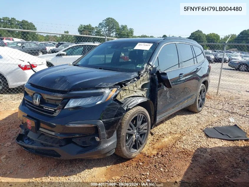 2020 Honda Pilot Awd Black Edition VIN: 5FNYF6H79LB004480 Lot: 40171869