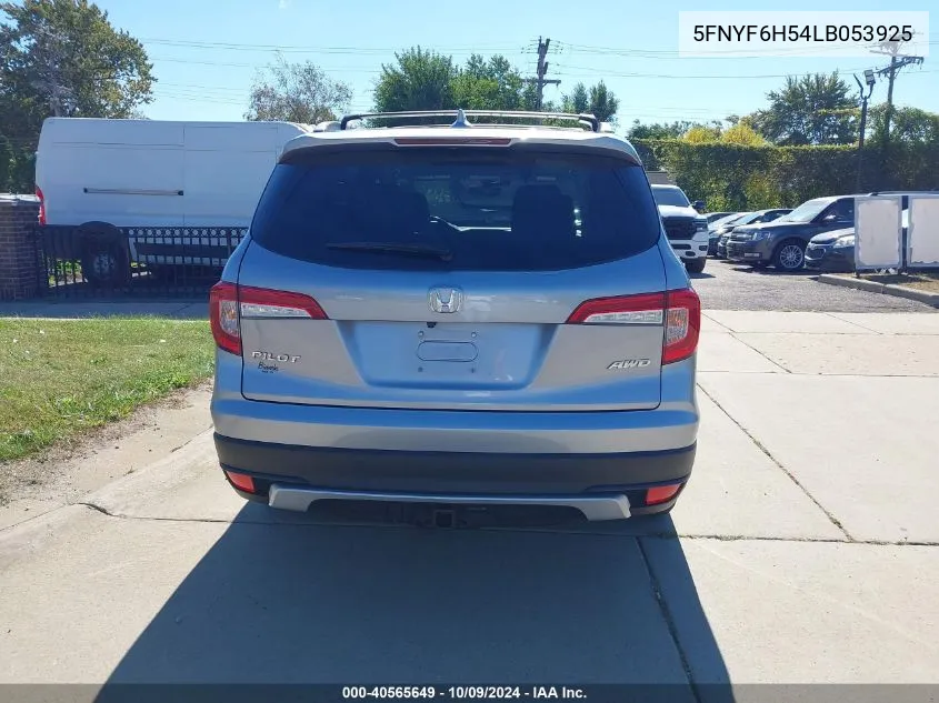 2020 Honda Pilot Awd Ex-L VIN: 5FNYF6H54LB053925 Lot: 40565649