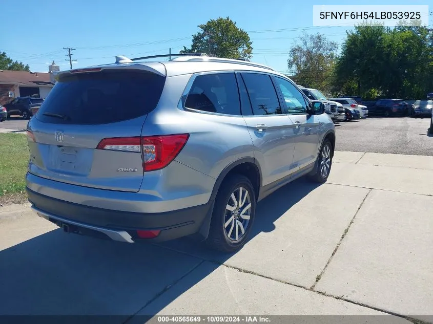 2020 Honda Pilot Awd Ex-L VIN: 5FNYF6H54LB053925 Lot: 40565649