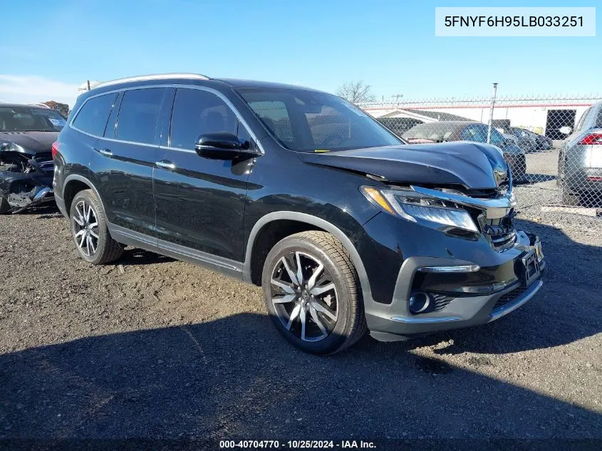 2020 Honda Pilot Awd Touring 8 Passenger VIN: 5FNYF6H95LB033251 Lot: 40704770