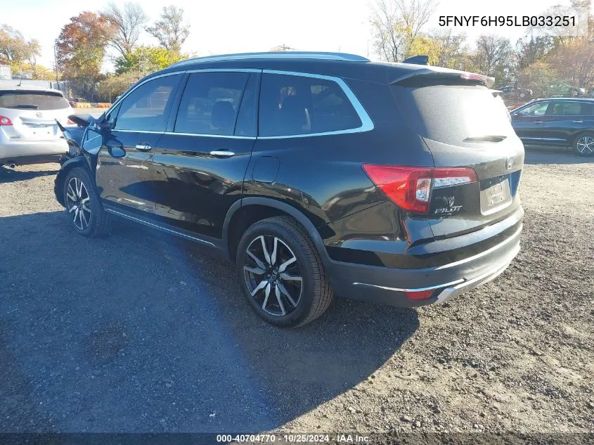 2020 Honda Pilot Awd Touring 8 Passenger VIN: 5FNYF6H95LB033251 Lot: 40704770