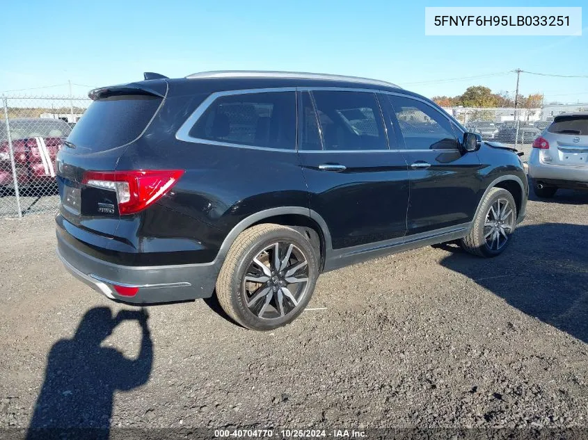 2020 Honda Pilot Awd Touring 8 Passenger VIN: 5FNYF6H95LB033251 Lot: 40704770