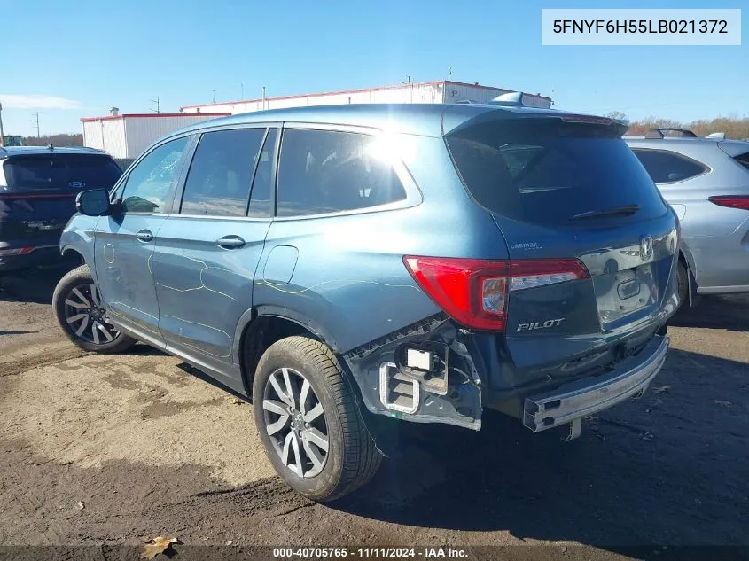 2020 Honda Pilot Awd Ex-L VIN: 5FNYF6H55LB021372 Lot: 40705765