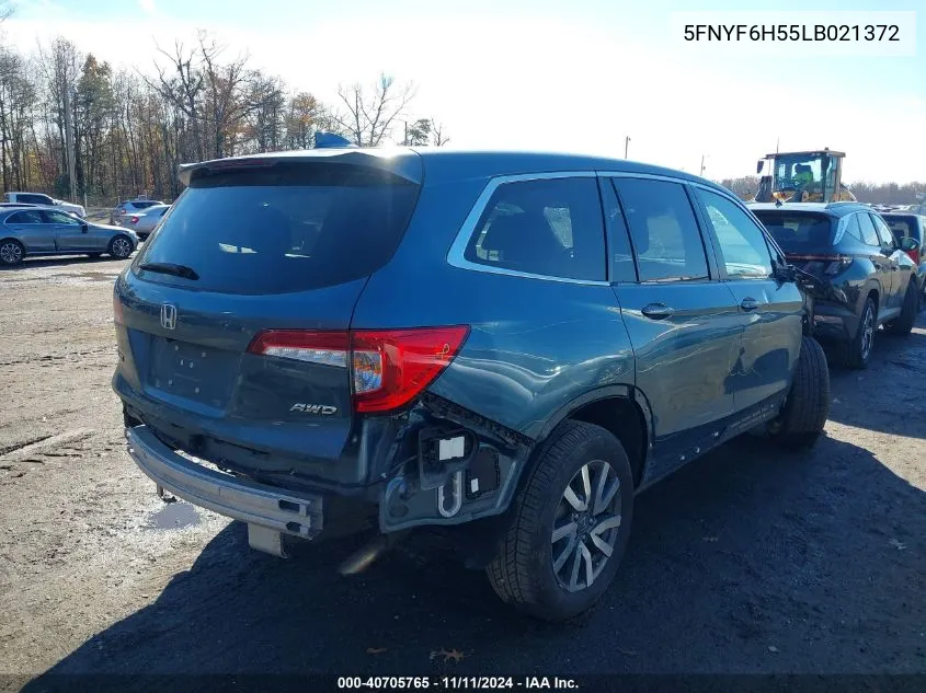 2020 Honda Pilot Awd Ex-L VIN: 5FNYF6H55LB021372 Lot: 40705765